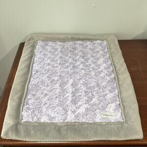 Saranoni Purple Thick Plush Gray Border Baby Lovey Blanket Security 15x20”